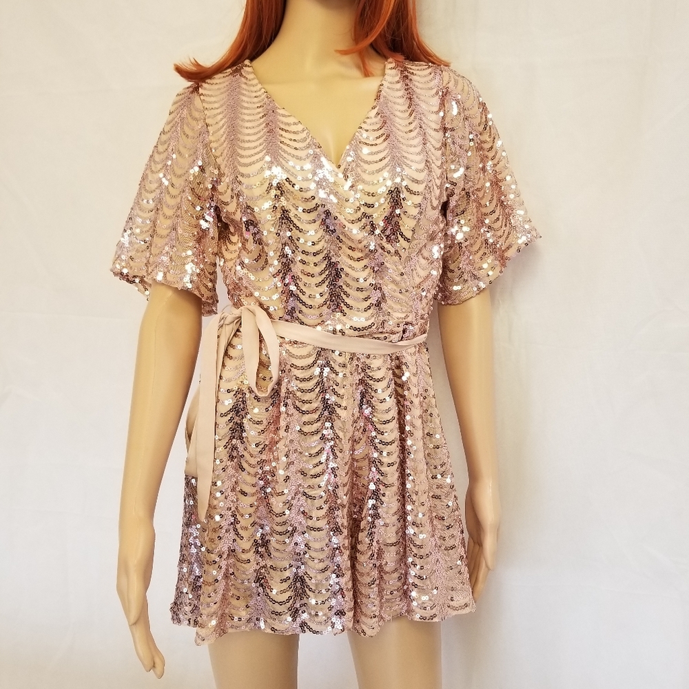 Blush sequin shorts/dress size small